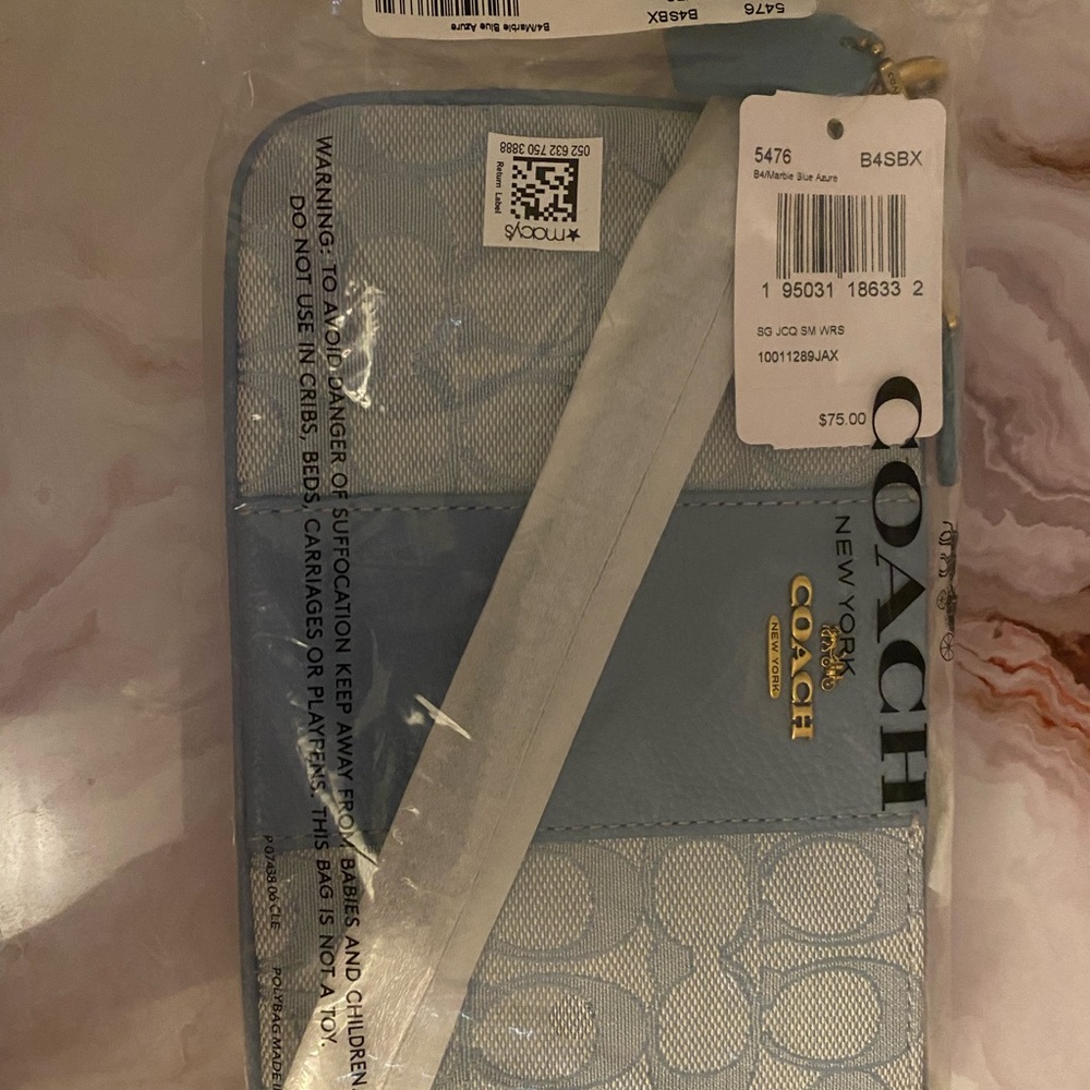 Coach Light Blue Wristlet